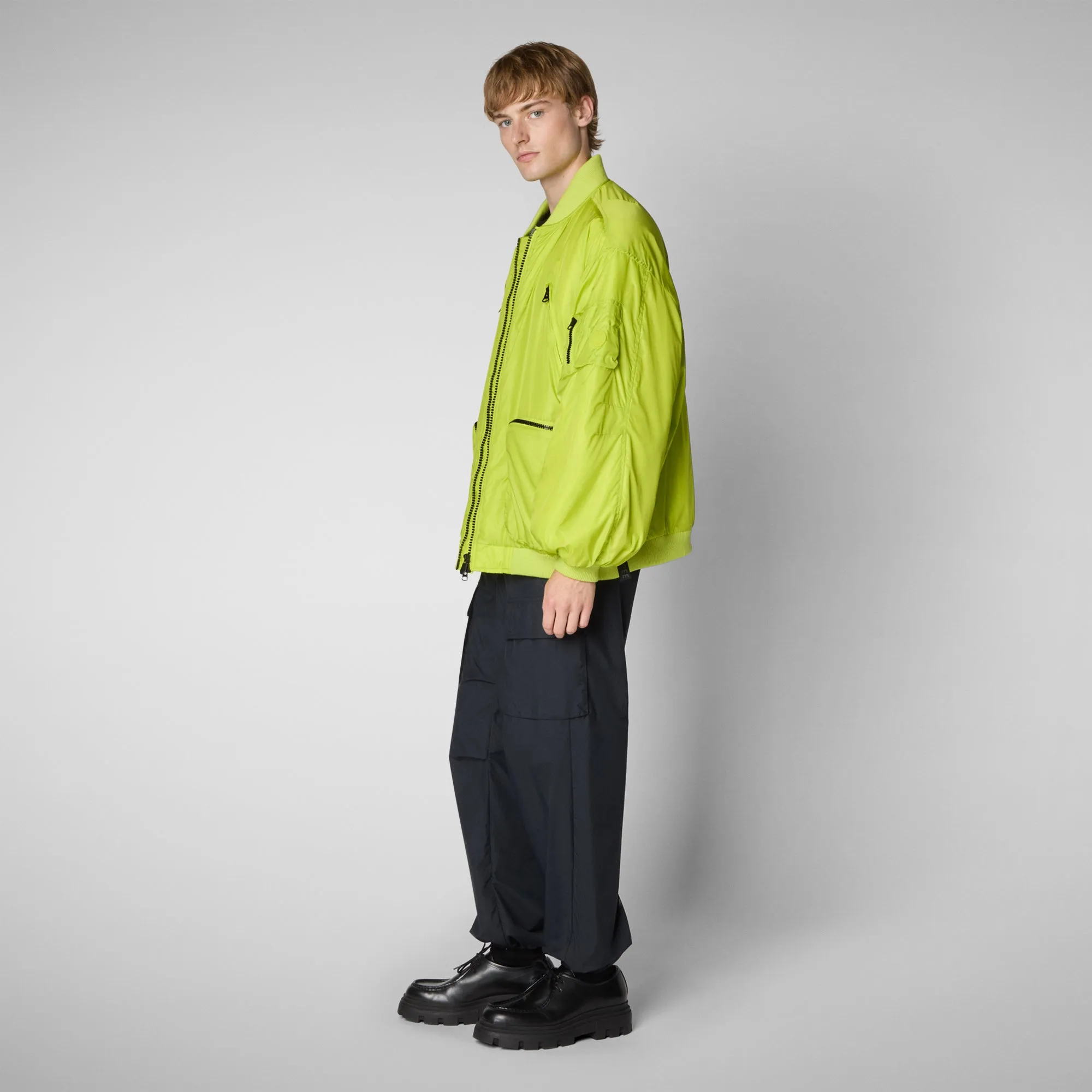 Unisex bomber jacket Usher in lichen green