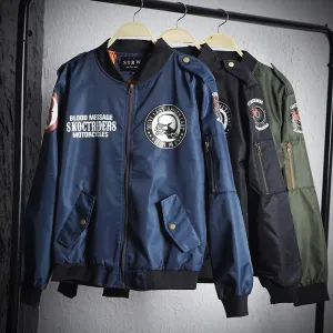 Varsity Bomber Jacket Autumn Motorcycle Clothing Coat Men and Women Couple Embroidered Baseball Uniform Pilot Jacket
