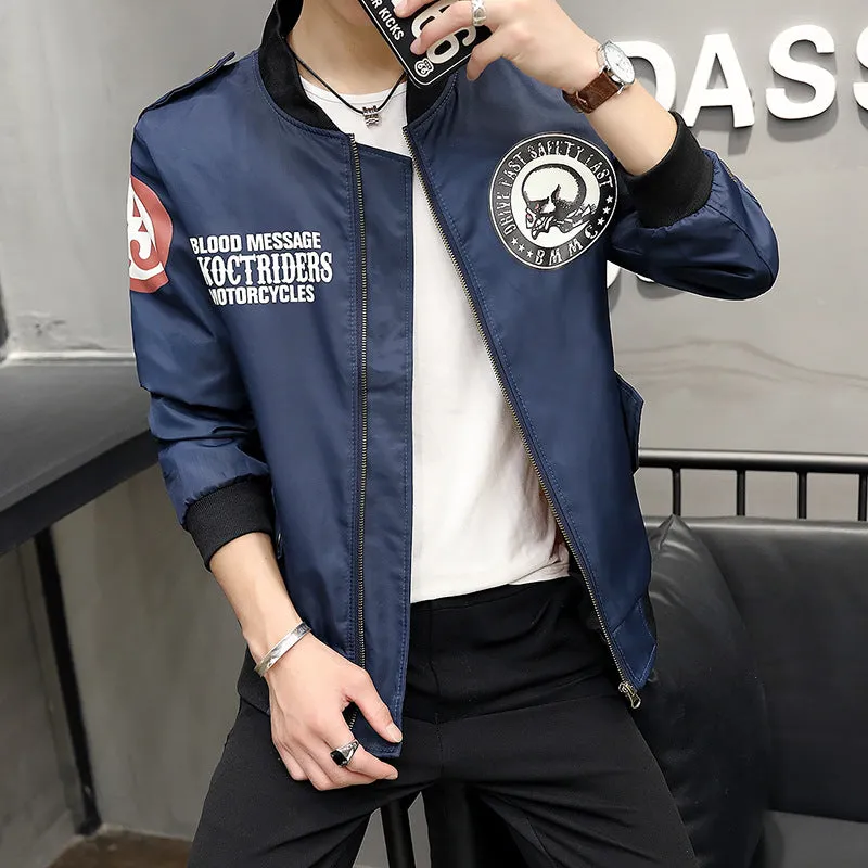 Varsity Bomber Jacket Autumn Motorcycle Clothing Coat Men and Women Couple Embroidered Baseball Uniform Pilot Jacket
