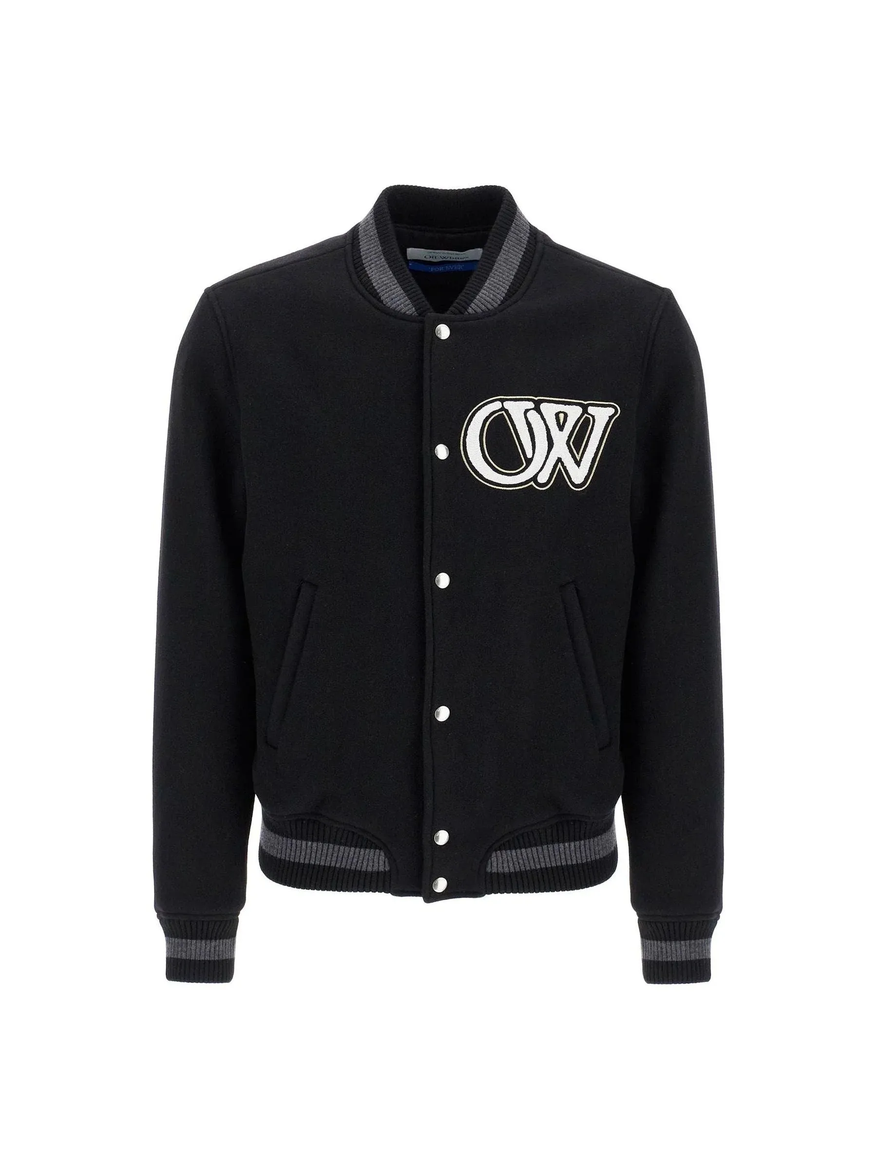 Varsity Embroidered Wool Bomber Jacket