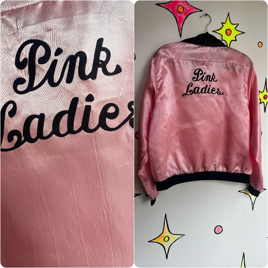 Vintage | Pink Ladies Grease Rizzo Cotton Jacket Bomber Costume | One Size